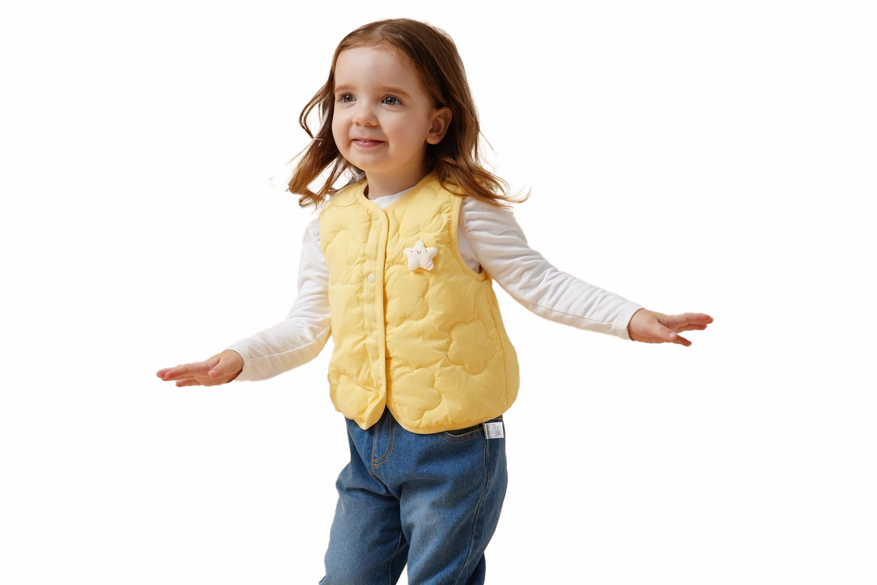 Premium Goose Down Vest- Yellow Star