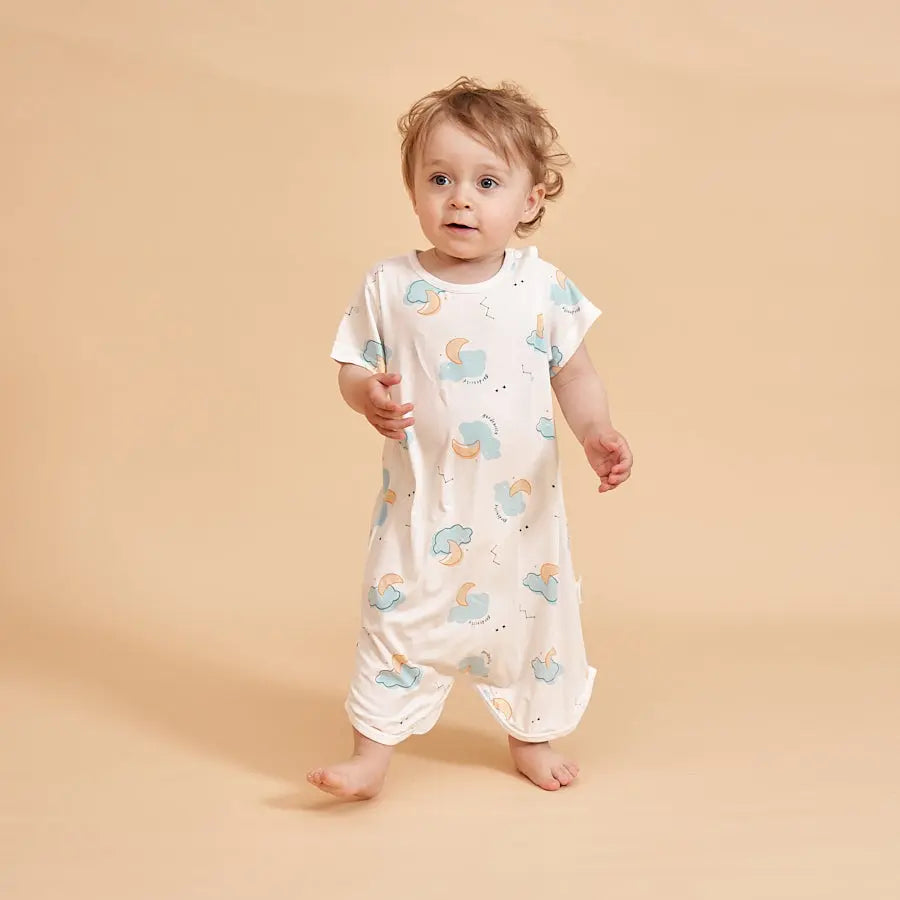 Little Plant Baby TENCEL Modal Sleeper Gowns Blue Cloud Little Plant 