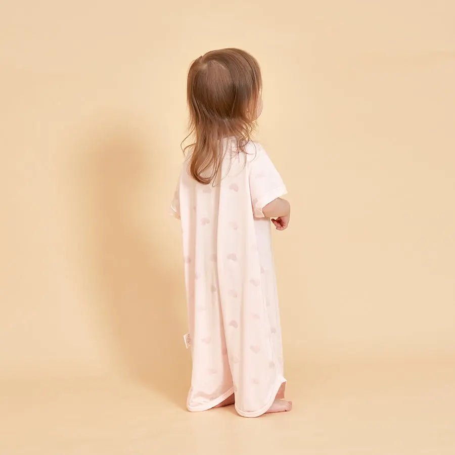 Little Plant Baby TENCEL Modal Sleeper Gowns Pink Heart Little Plant 