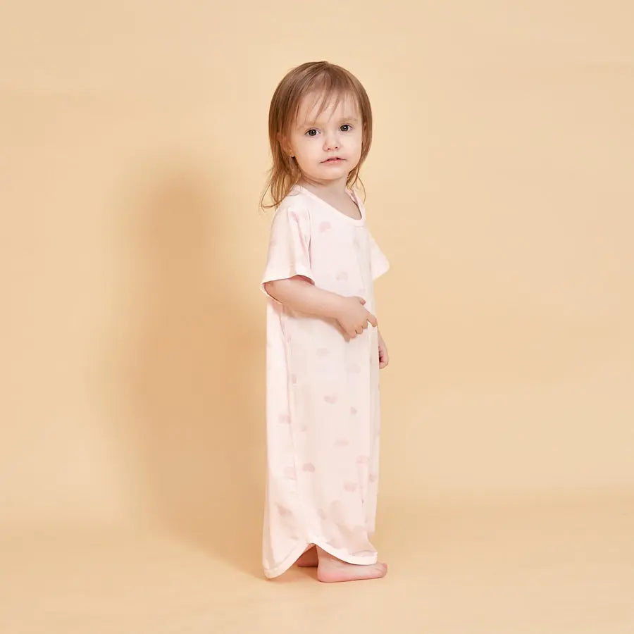 Little Plant Baby TENCEL Modal Sleeper Gowns Pink Heart Little Plant 