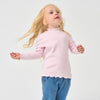 Long Sleeve Slim Fit Mock Neck Top - Pink