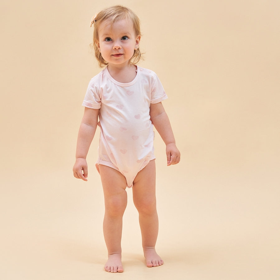 Silky Soft TENCEL™ Modal Bodysuit - Pink Heart