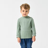 Long Sleeve Slim Fit Mock Neck Top - Green