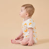 Super Soft TENCEL™ Modal & Organic Cotton Bodysuit Short Sleeve - Yellow Moon