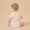 Super Soft TENCEL™ Modal & Organic Cotton Bodysuit Short Sleeve - Yellow Moon