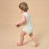 Silky Soft TENCEL™ Modal Jacquard Tank Bodysuit - Green Panda