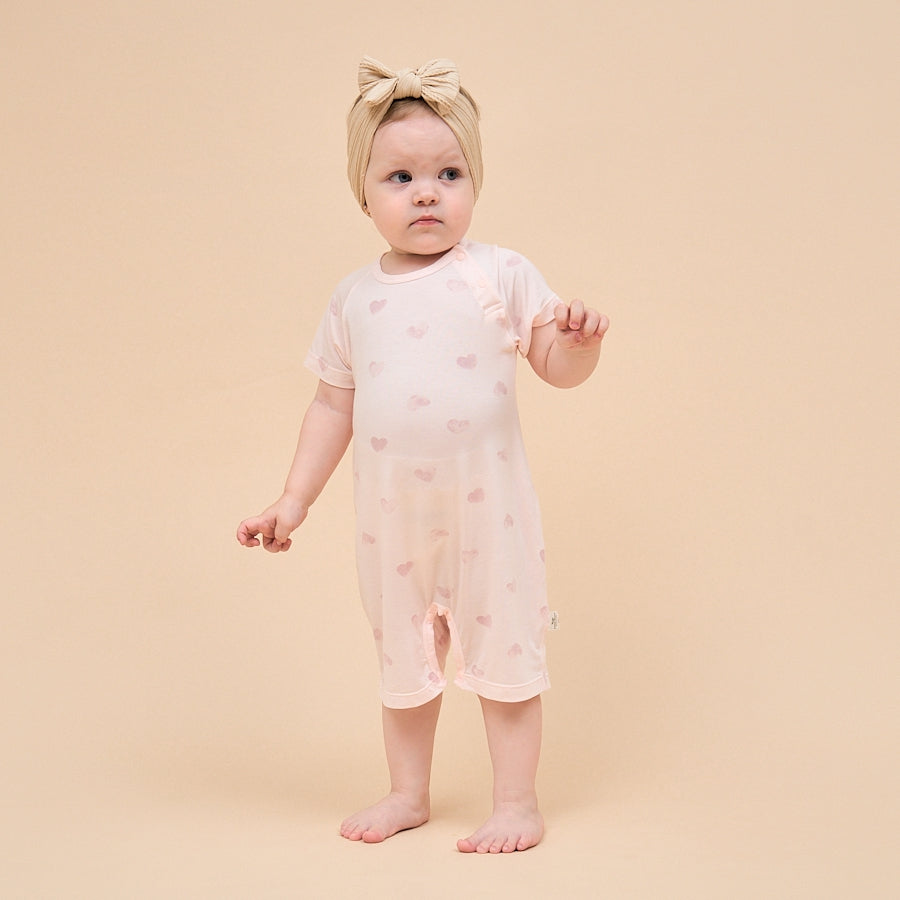 Silky Soft TENCEL™ Modal Romper - Pink Heart