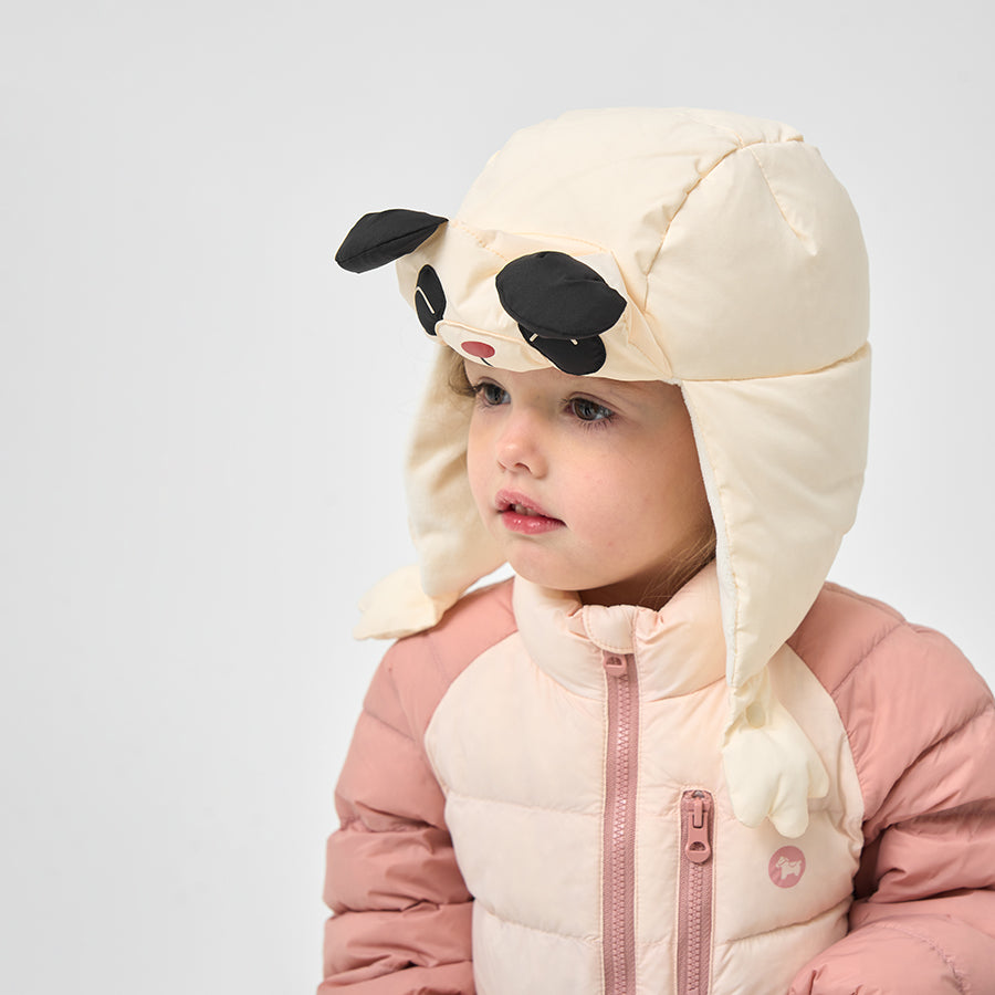 Kids Panda White Duck Down Winter Hat