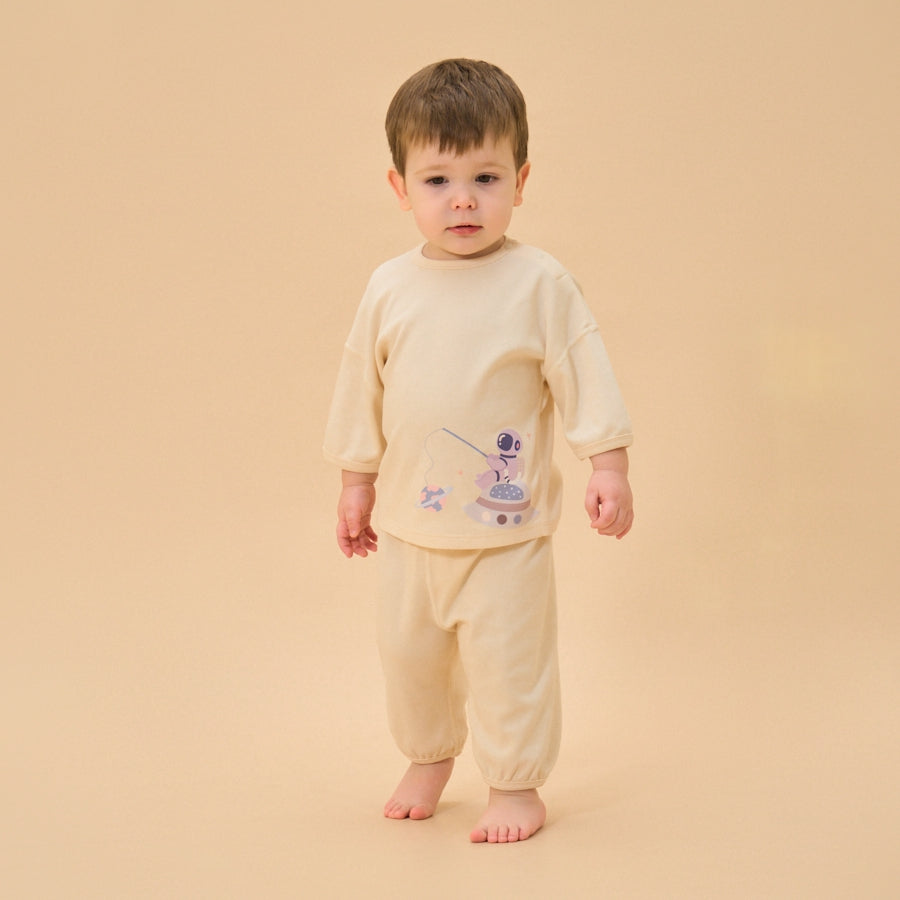 Super Soft TENCEL™ Modal & Organic Cotton 2-Piece Pullover & Pants Set - Astronaut