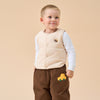 Premium Goose Down Vest- White Dinosaur
