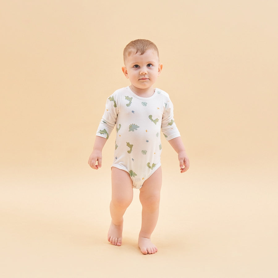 Silky Soft TENCEL™ Modal Long Sleeve Bodysuit - Dinosaur