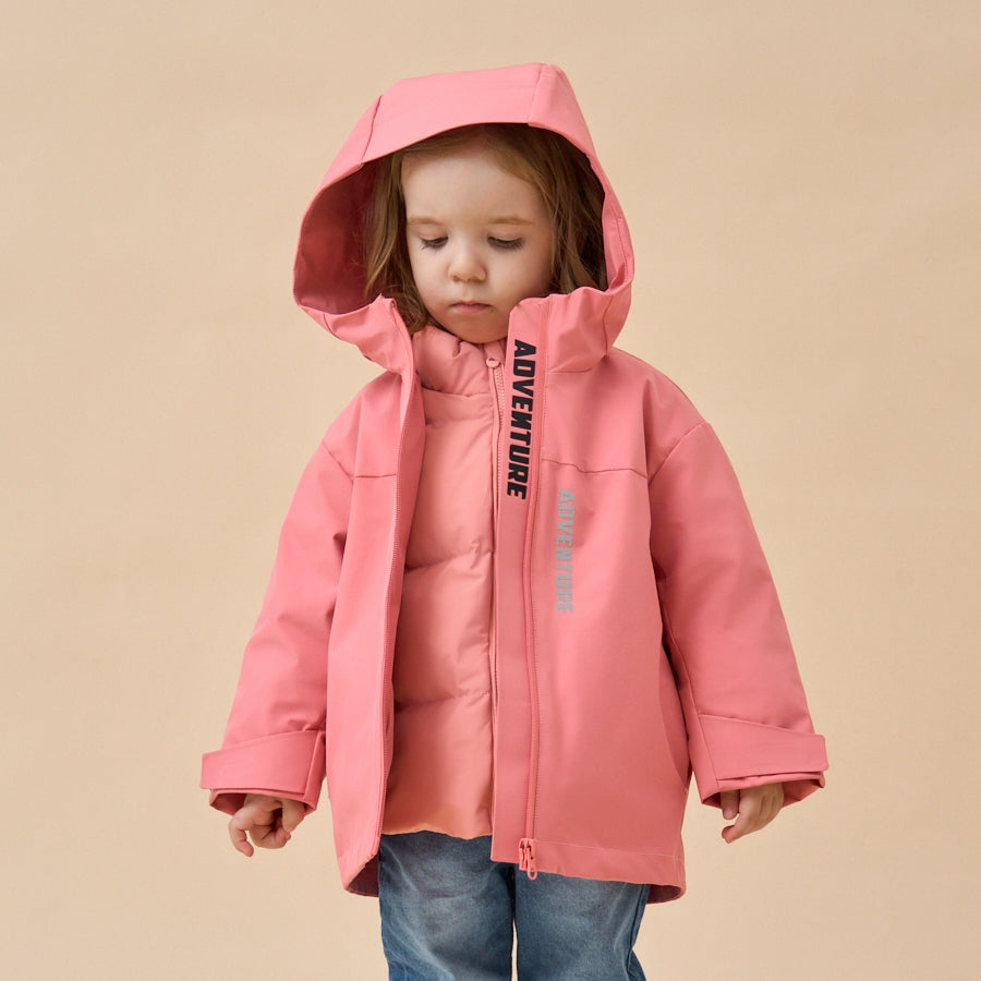 Premium White Duck Down Children’s Waterproof Outdoor Jacket——Pink