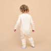 Super Soft Organic Cotton 2-Way Zip Sleep & Play Pajamas - Beige