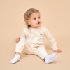 Super Soft Organic Cotton 2-Way Zip Sleep & Play Pajamas - Beige