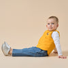 Premium Goose Down Vest- Yellow Dinosaur