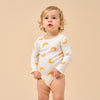 Super Soft TENCEL™ Modal & Organic Cotton Bodysuit Long Sleeve - Yellow Moon