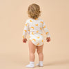 Super Soft TENCEL™ Modal & Organic Cotton Bodysuit Long Sleeve - Yellow Moon