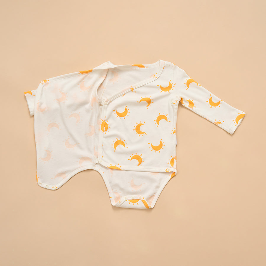 Super Soft TENCEL™ Modal & Organic Cotton Side-Snap Bodysuit - Yellow Moon