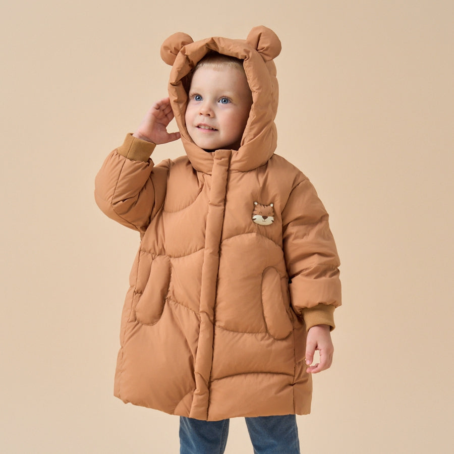 Premium White Muscovy Duck Down Jacket-Brown Tiger