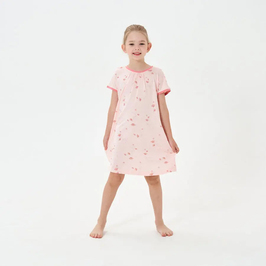 Little Plant Kids TENCEL Lyocell Night Skirt Pink Flamingo Little Plant 