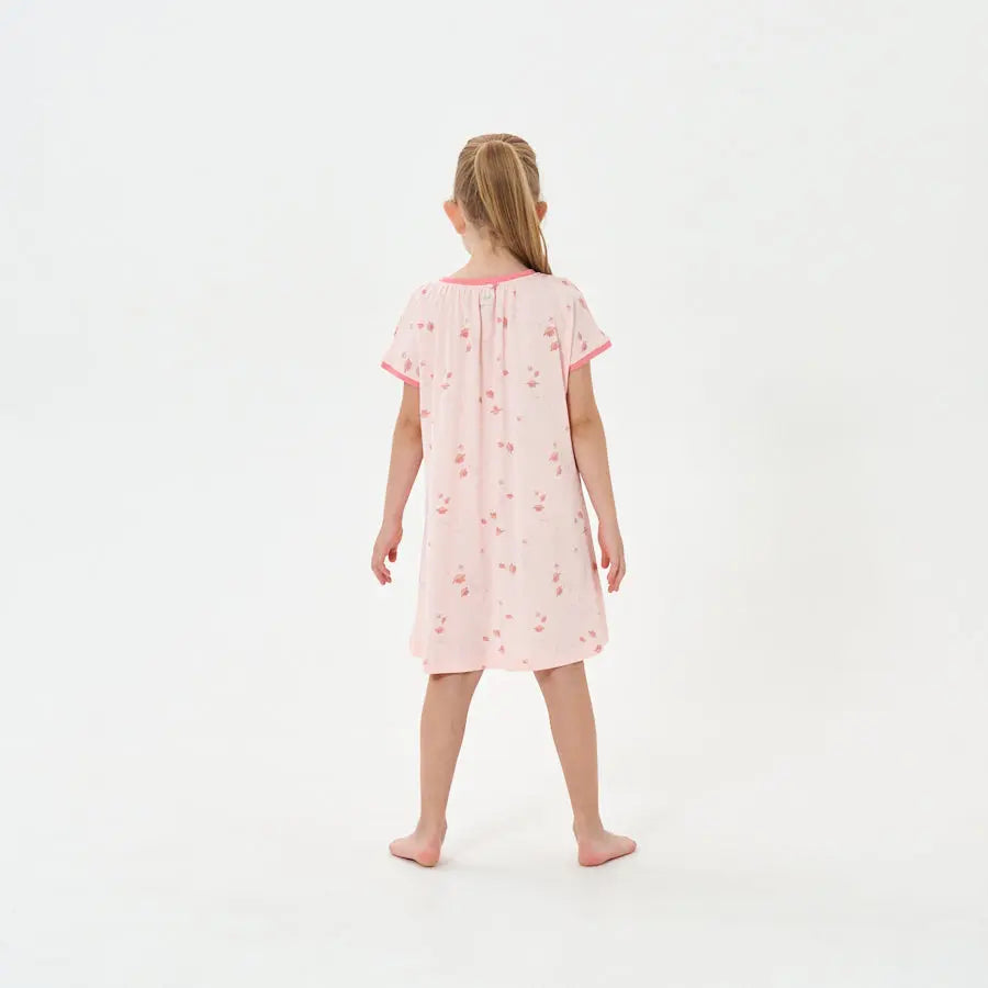 Little Plant Kids TENCEL Lyocell Night Skirt Pink Flamingo Little Plant 