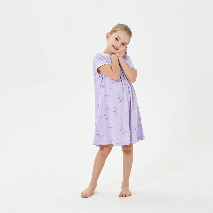 Little Plant Kids TENCEL Lyocell Night Skirt Purple Jellyfish Little Plant 