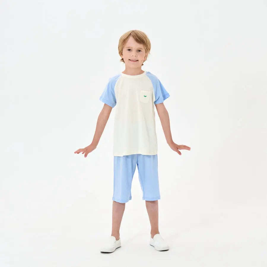 Little Plant Kids TENCEL Lyocell Pajamas Set Blue Little Plant 