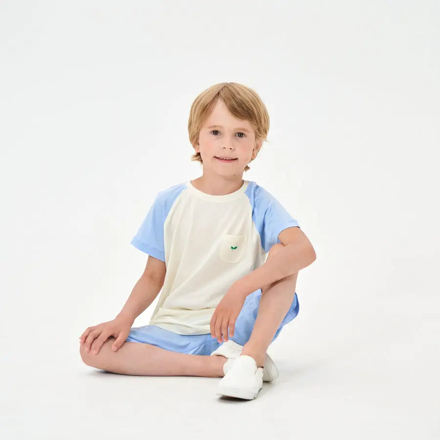 Little Plant Kids TENCEL Lyocell Pajamas Set Blue Little Plant 