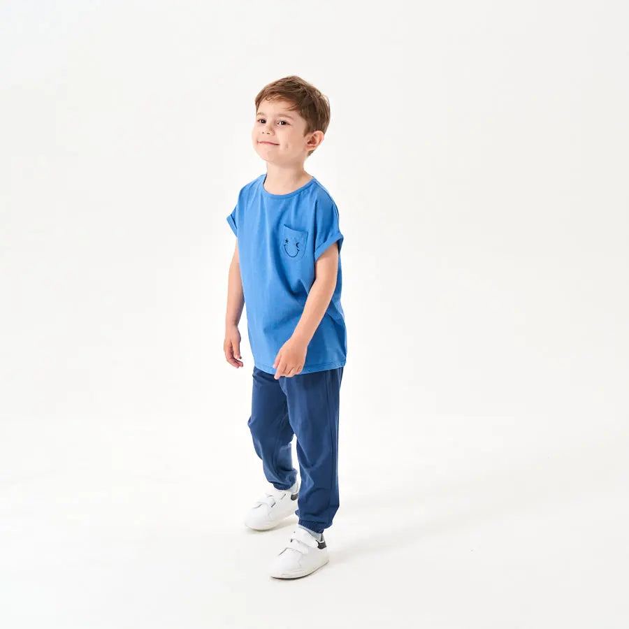 Little Plant Kids TENCEL Lyocell Gender Neutral Long Pant Blue Little Plant 