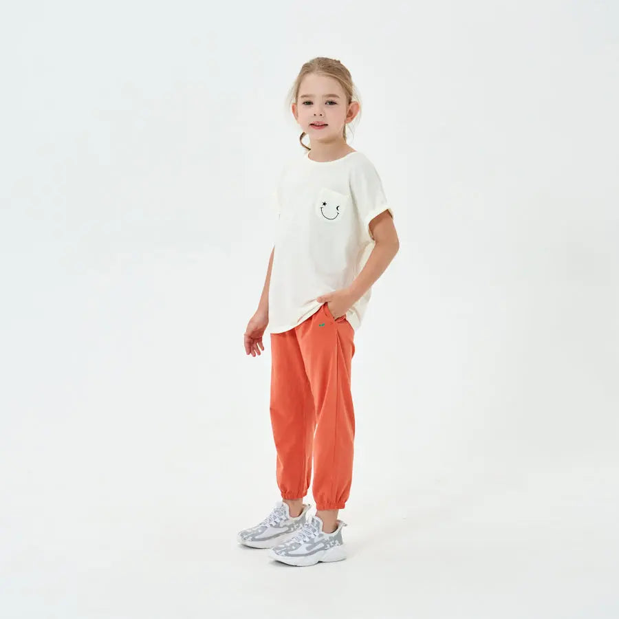 Little Plant Toddler/Kids TENCEL Lyocell Gender Neutral Long Pant Orange Little Plant 