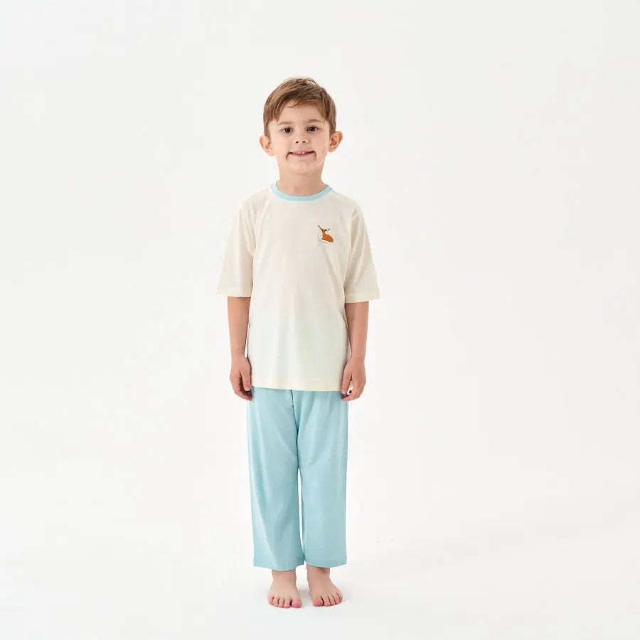 Little Plant Kids TENCEL Lyocell Pajamas Set Blue Little Plant 