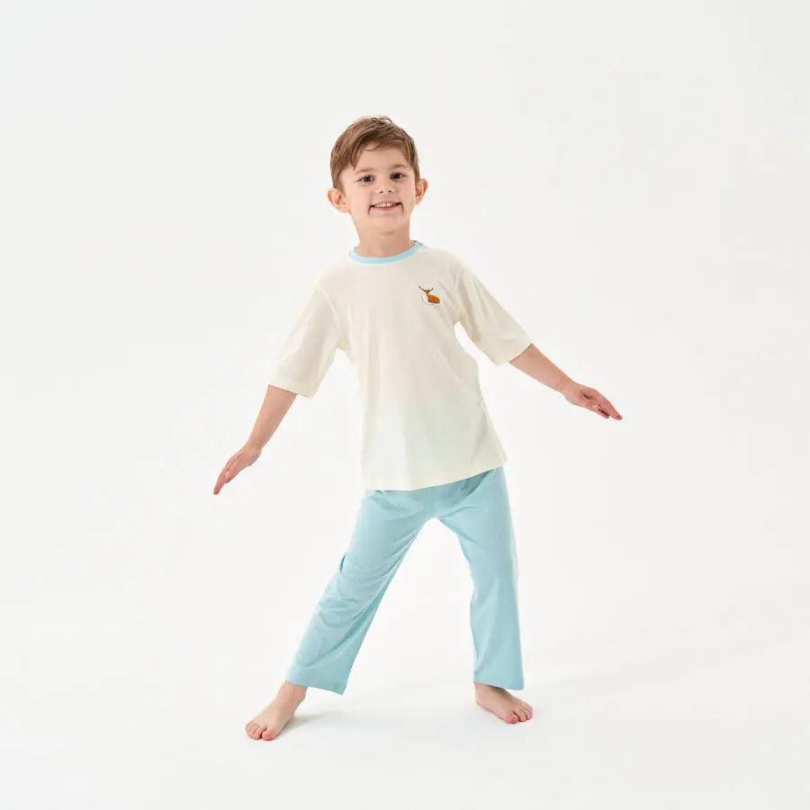 Little Plant Kids TENCEL Lyocell Pajamas Set Blue Little Plant 