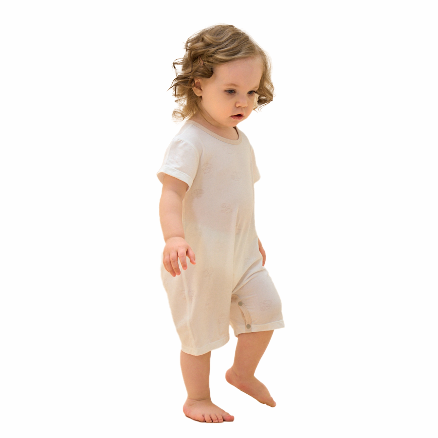 Silky Soft TENCEL™ Modal Lightweight Jacquard Romper - White Panda